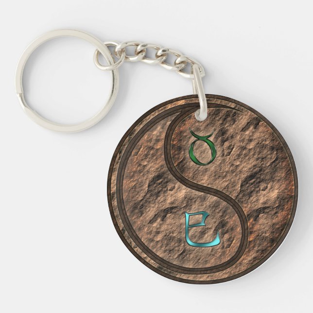Taurus & Earth Snake Keychain (Front)