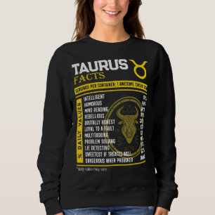 Taurus Facts Awesome Zodiac Sign Taurus Birthday Sweatshirt