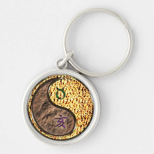 Taurus & Fire Boar Keychain (Front)
