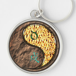 Taurus & Fire Dog Keychain