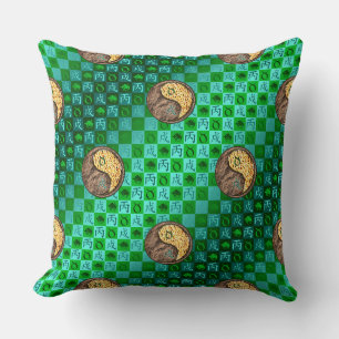 Taurus & Fire Dog Throw Pillow