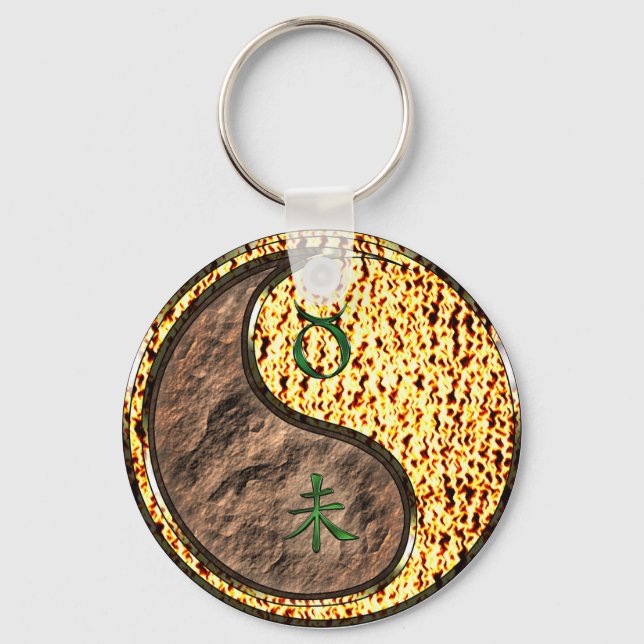Taurus & Fire Goat Keychain (Front)