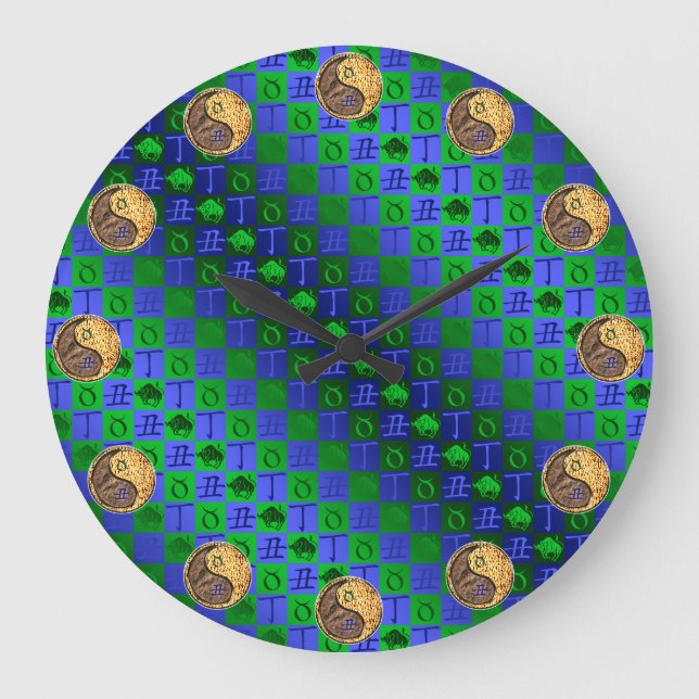Taurus & Fire Ox Large Clock (Front)