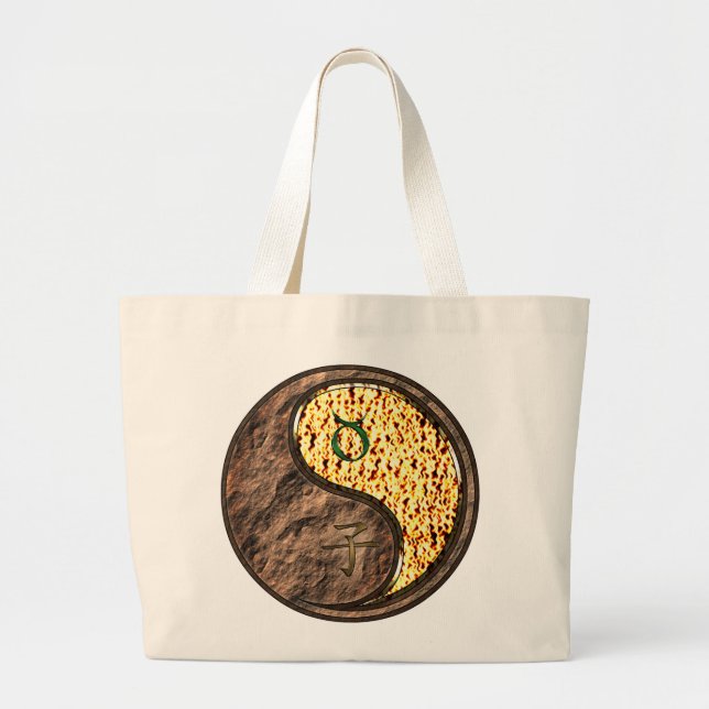 Taurus & Fire Rat Large Tote Bag (Front)