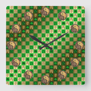 Taurus & Fire Rat Square Wall Clock