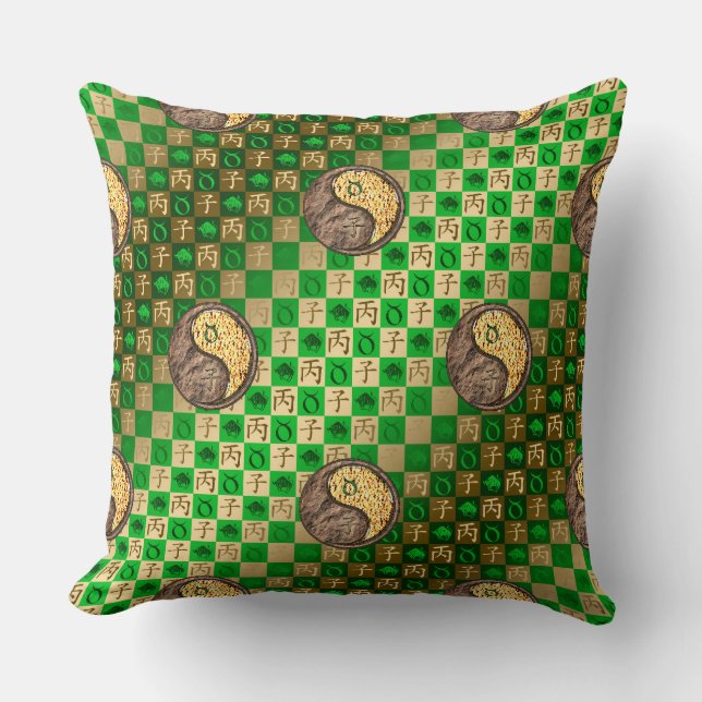 Taurus & Fire Rat Throw Pillow (Front)