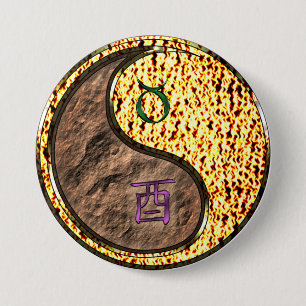 Taurus & Fire Rooster 3 Inch Round Button