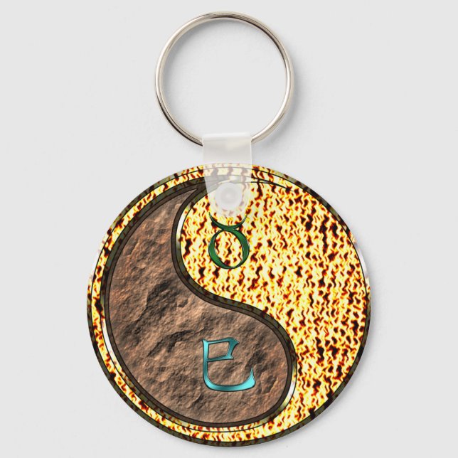 Taurus & Fire Snake Keychain (Front)