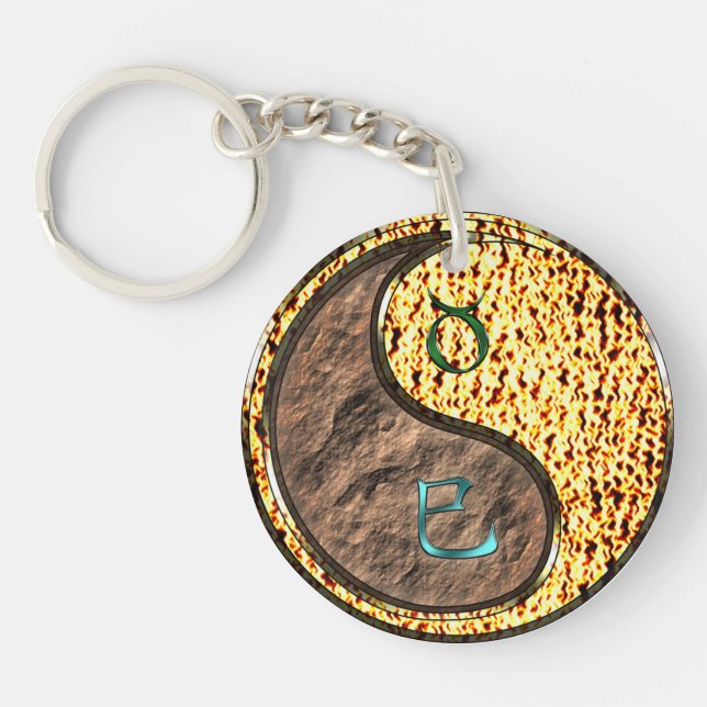 Taurus & Fire Snake Keychain (Front)
