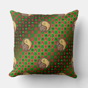 Taurus & Fire Tiger Throw Pillow