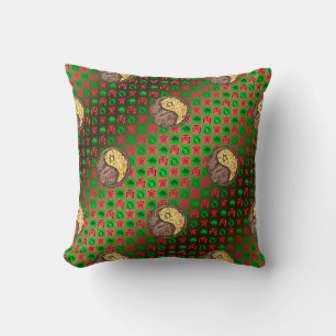 Taurus & Fire Tiger Throw Pillow