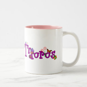 Taurus Flowers Two-Tone Coffee Mug