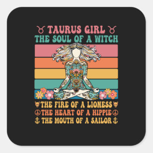 Taurus Girl Astrology Sign Square Sticker