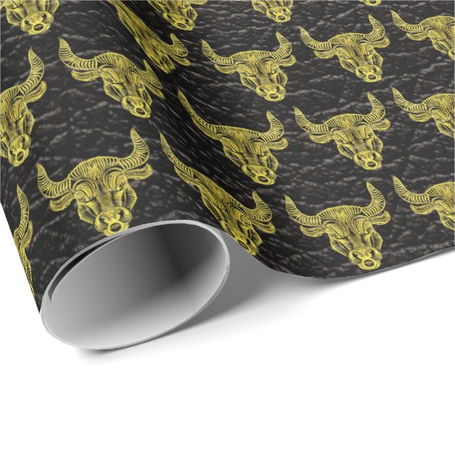 Taurus Gold on Leather Wrapping Paper (Roll Corner)