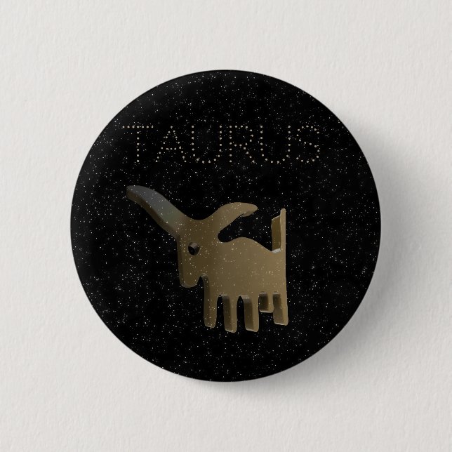 Taurus golden sign 2 inch round button (Front)
