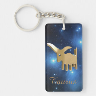 Taurus golden sign keychain