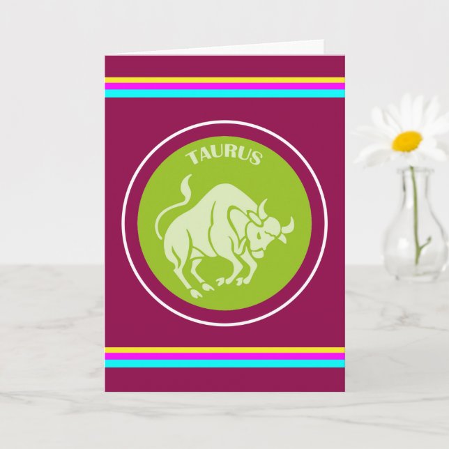Taurus Greeting Card (Small Plant)