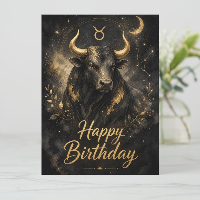 Taurus Happy Birthday Zodiac Design (Standing Front)