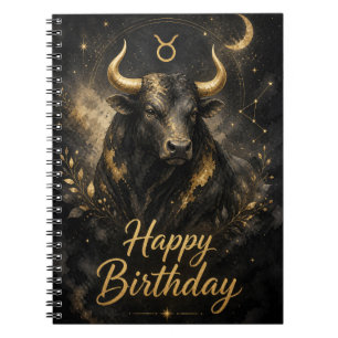 Taurus Happy Birthday Zodiac Design Notebook