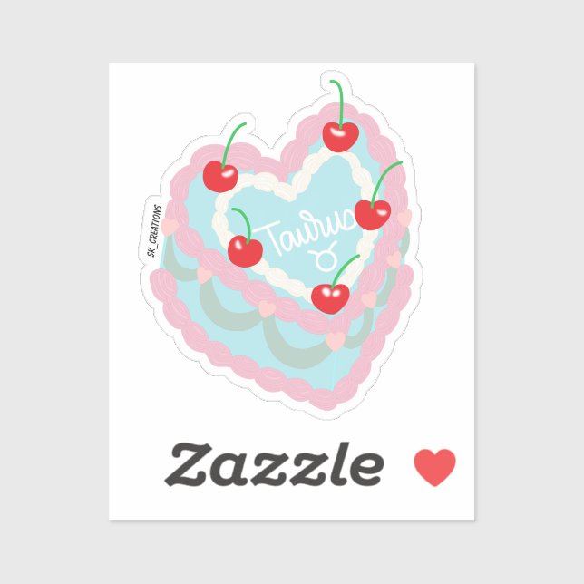 Taurus Heart Cake  (Sheet)