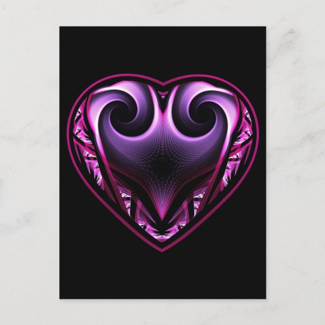 Taurus Heart Fractal Postcards (Front)