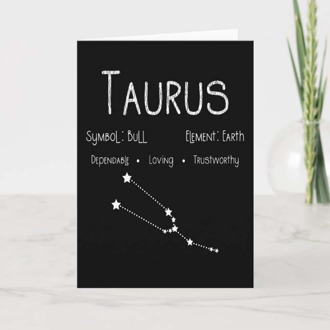 Taurus Horoscope Astrology Star Sign Birthday Gift Card (Front)