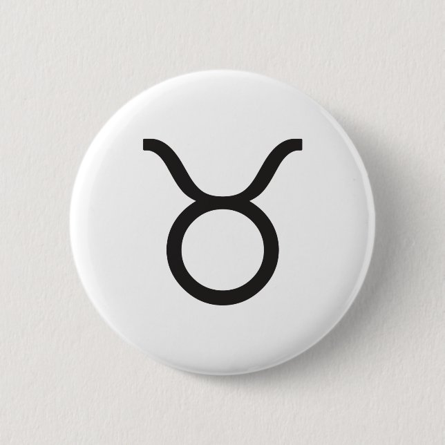 TAURUS, HOROSCOPE SYMBOL 2 INCH ROUND BUTTON (Front)