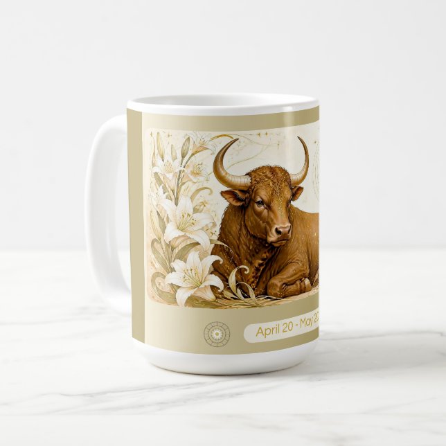 Taurus Lily Art Nouveau Mug (Front Left)
