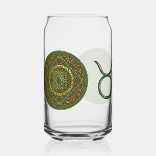 Taurus Mandala Can Glass