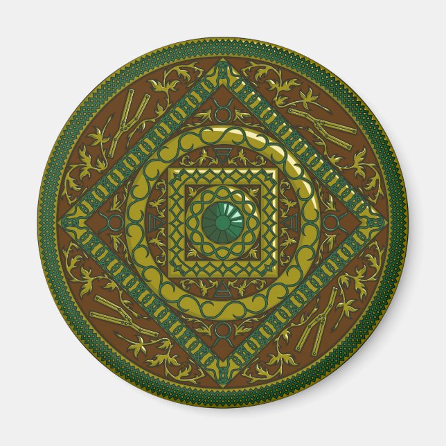 Taurus Mandala Magnet (Front)