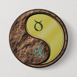 Taurus & Metal Dog 3 Inch Round Button