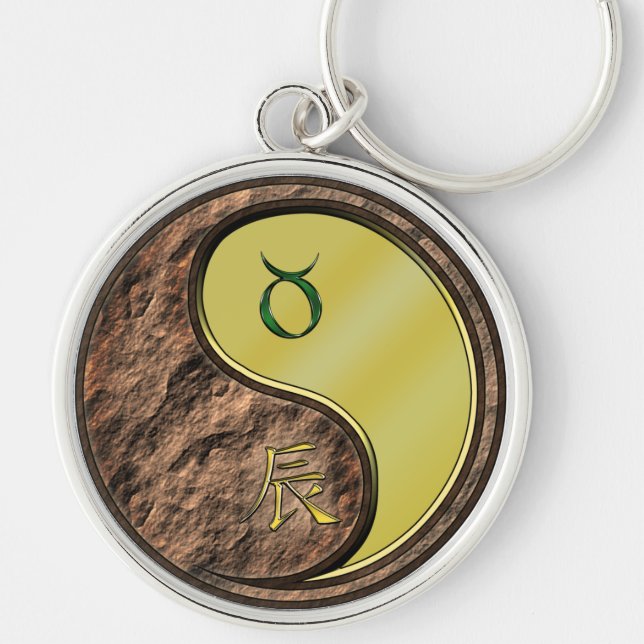 Taurus & Metal Dragon Keychain (Front)