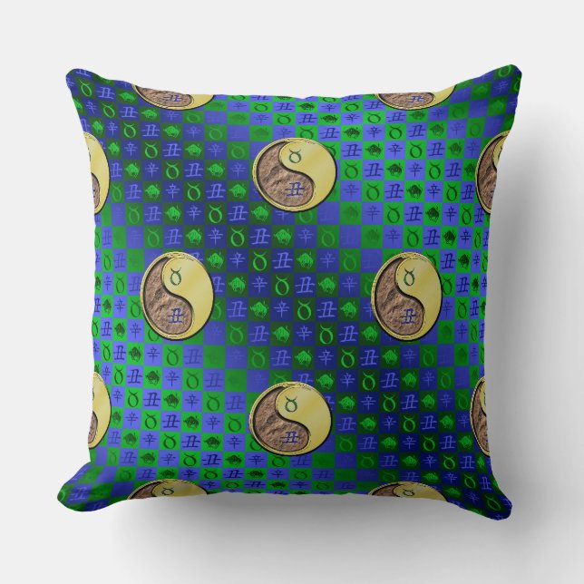 Taurus & Metal Ox Throw Pillow (Front)