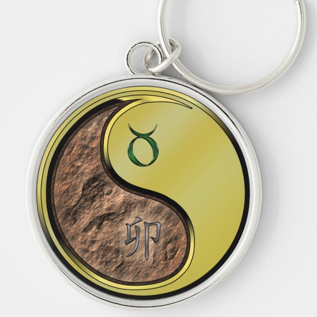 Taurus & Metal Rabbit Keychain (Front)