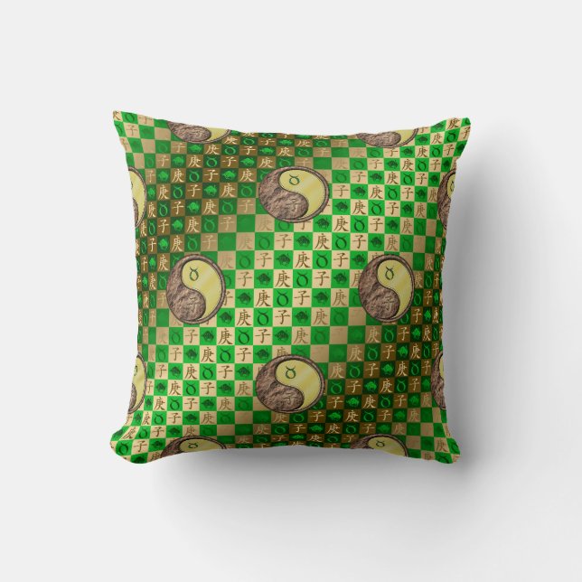 Taurus & Metal Rat Throw Pillow (Front)