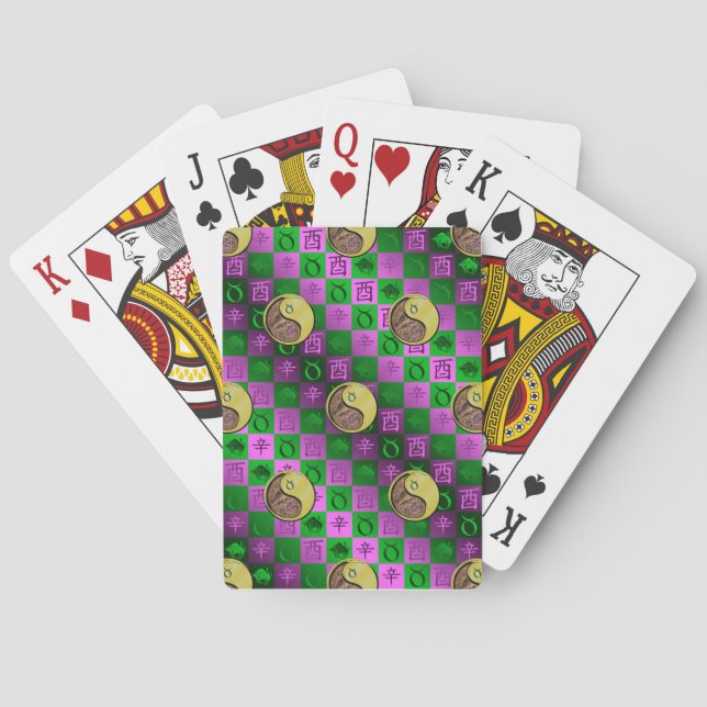 Taurus & Metal Rooster Playing Cards (Back)