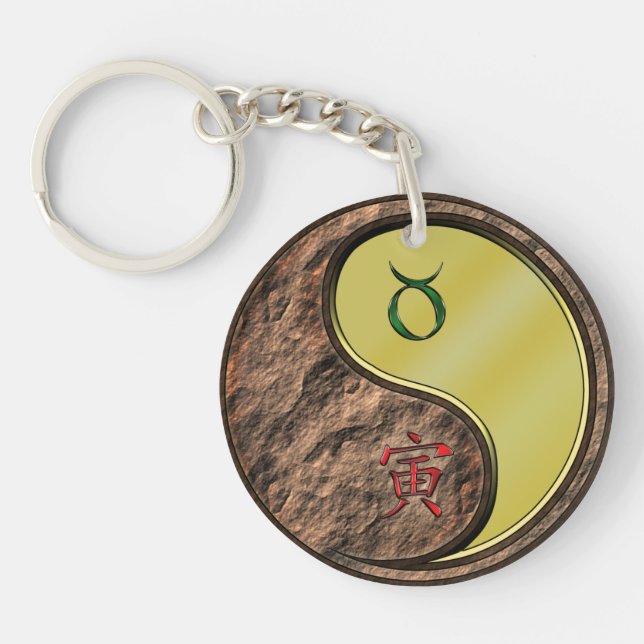 Taurus & Metal Tiger Keychain (Front)