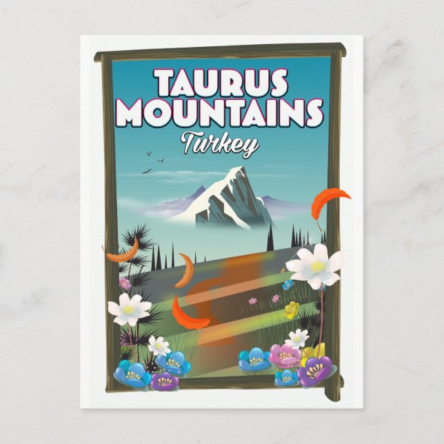 Taurus Mountains Turkey travel poster. Postcard (Front)