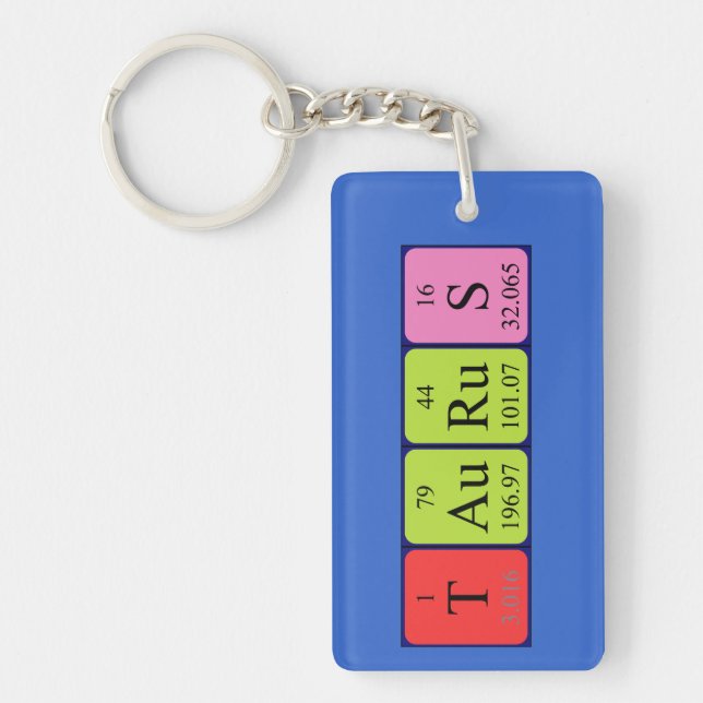 Taurus periodic table name keyring (Front)