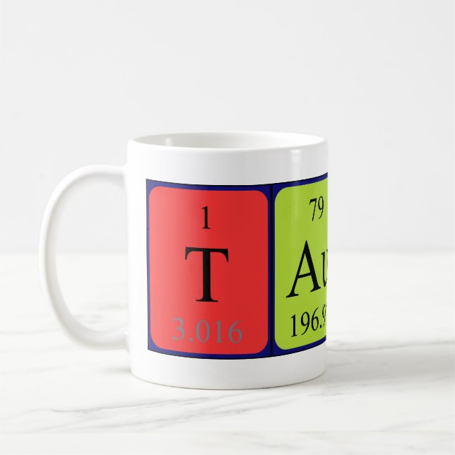 Taurus periodic table name mug (Left)