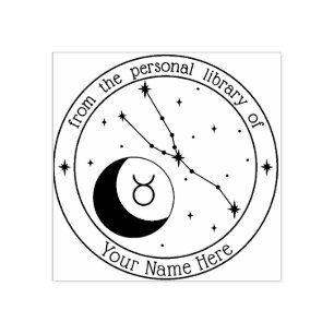 Taurus Personalized Zodiac Book Stamp