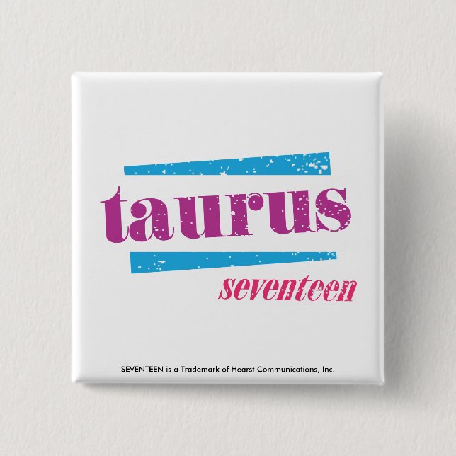 Taurus Purple 2 Inch Square Button (Front)