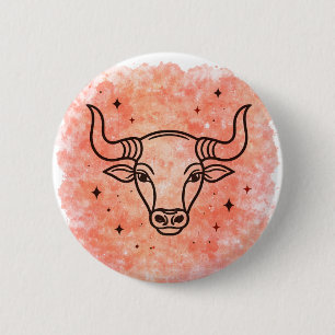 Taurus Sign 2 Inch Round Button