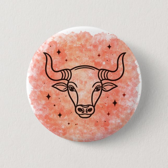 Taurus Sign 2 Inch Round Button (Front)
