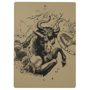 Taurus Sign Constellation Hevelius circa 1690 Clipboard