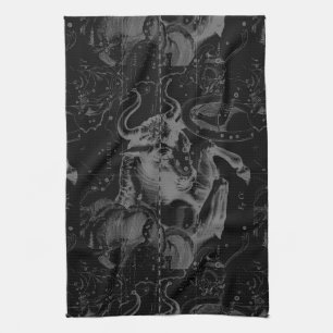 Taurus Sign Constellation Hevelius circa 1690 Kitchen Towel