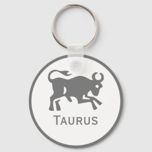 Taurus Sign of the Zodiac Design Keychain