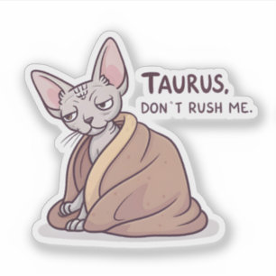 Taurus Sphynx Cat Calm Zodiac Attitude Art
