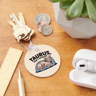 Taurus Sphynx Cat Zodiac Attitude Art Keychain