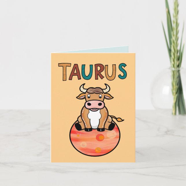 Taurus star sign Bull zodiac star Thank You Card (Front)